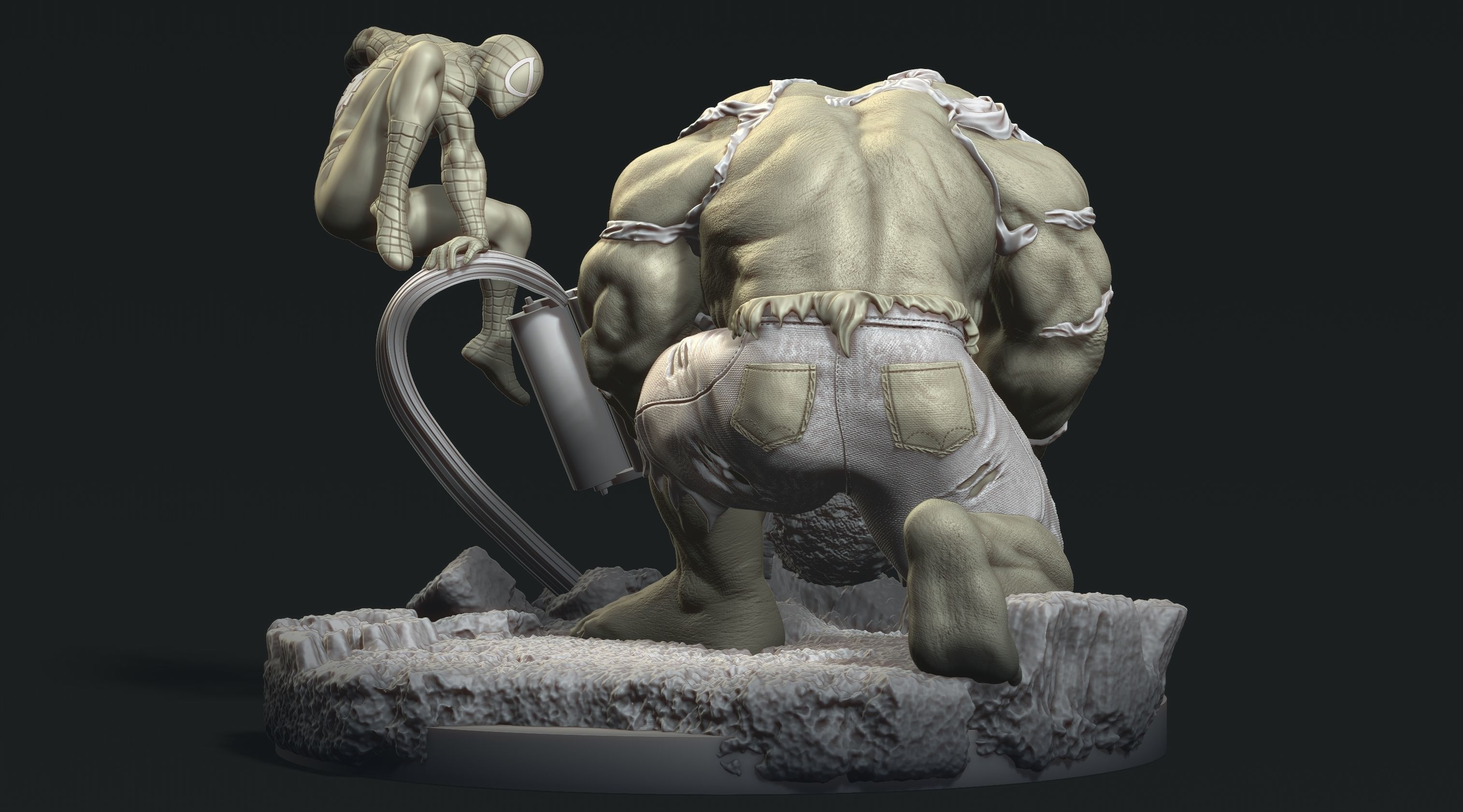 Hulk Vs Spiderman 3D print model_2