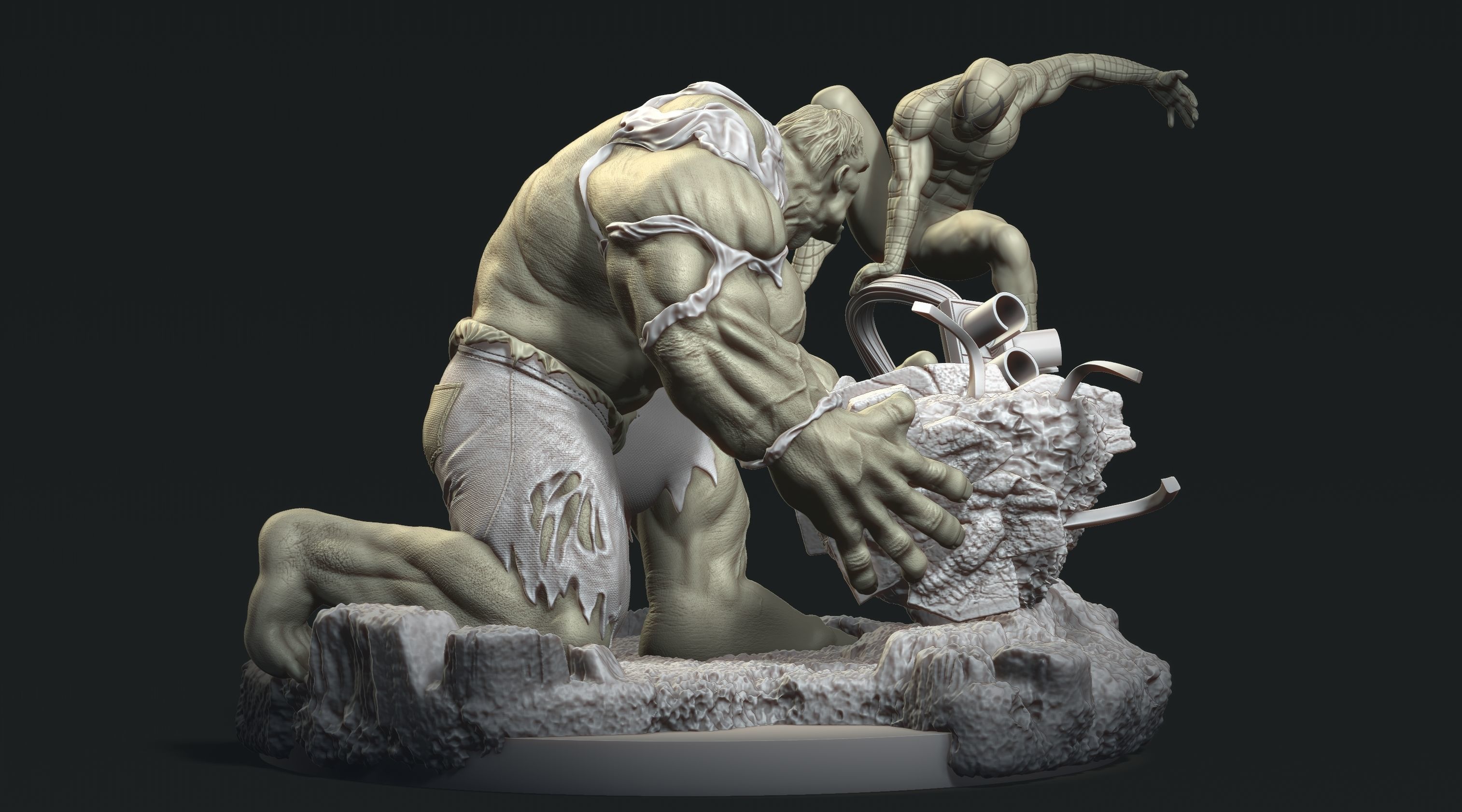Hulk Vs Spiderman 3D print model_1