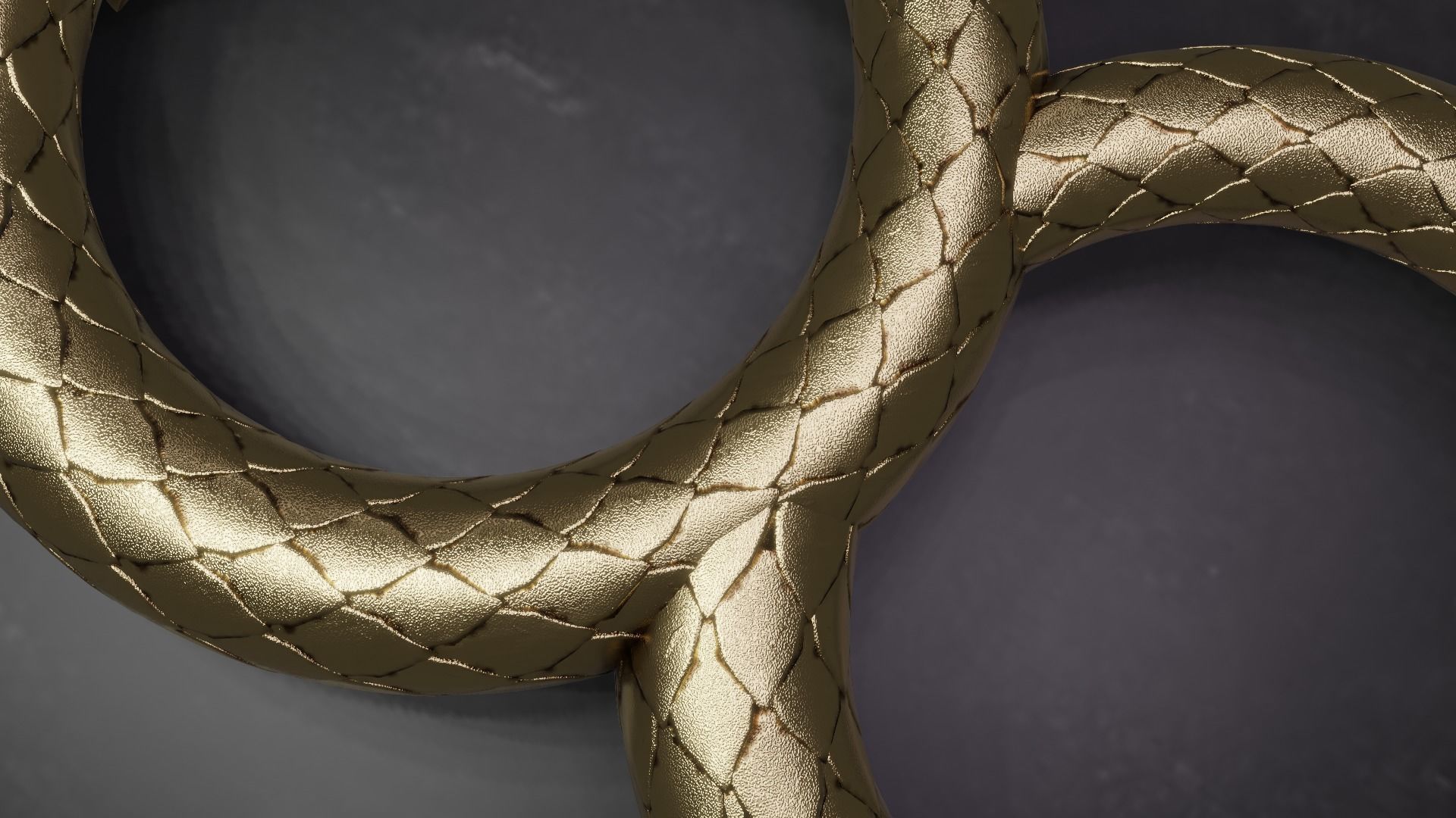 Dragon ring golden 3D model_11