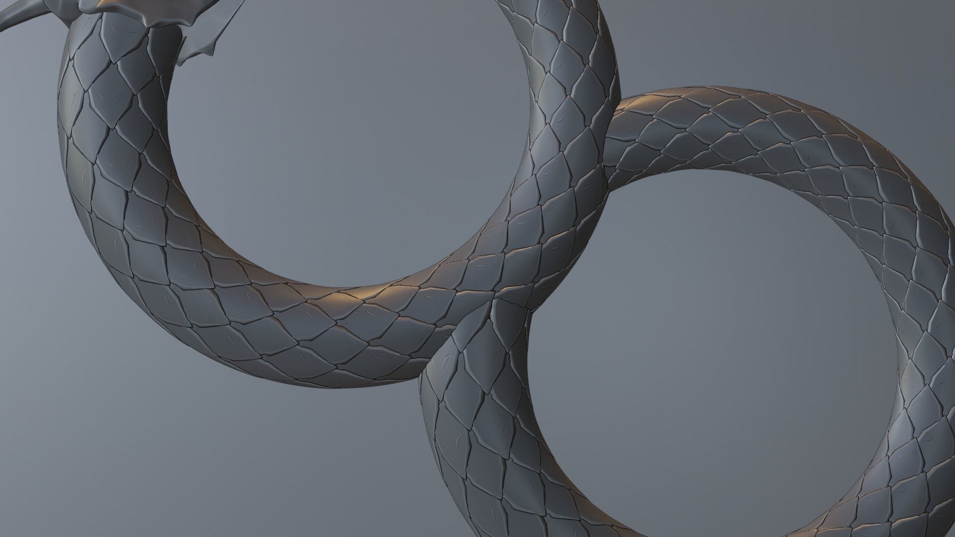 Dragon ring golden 3D model_32