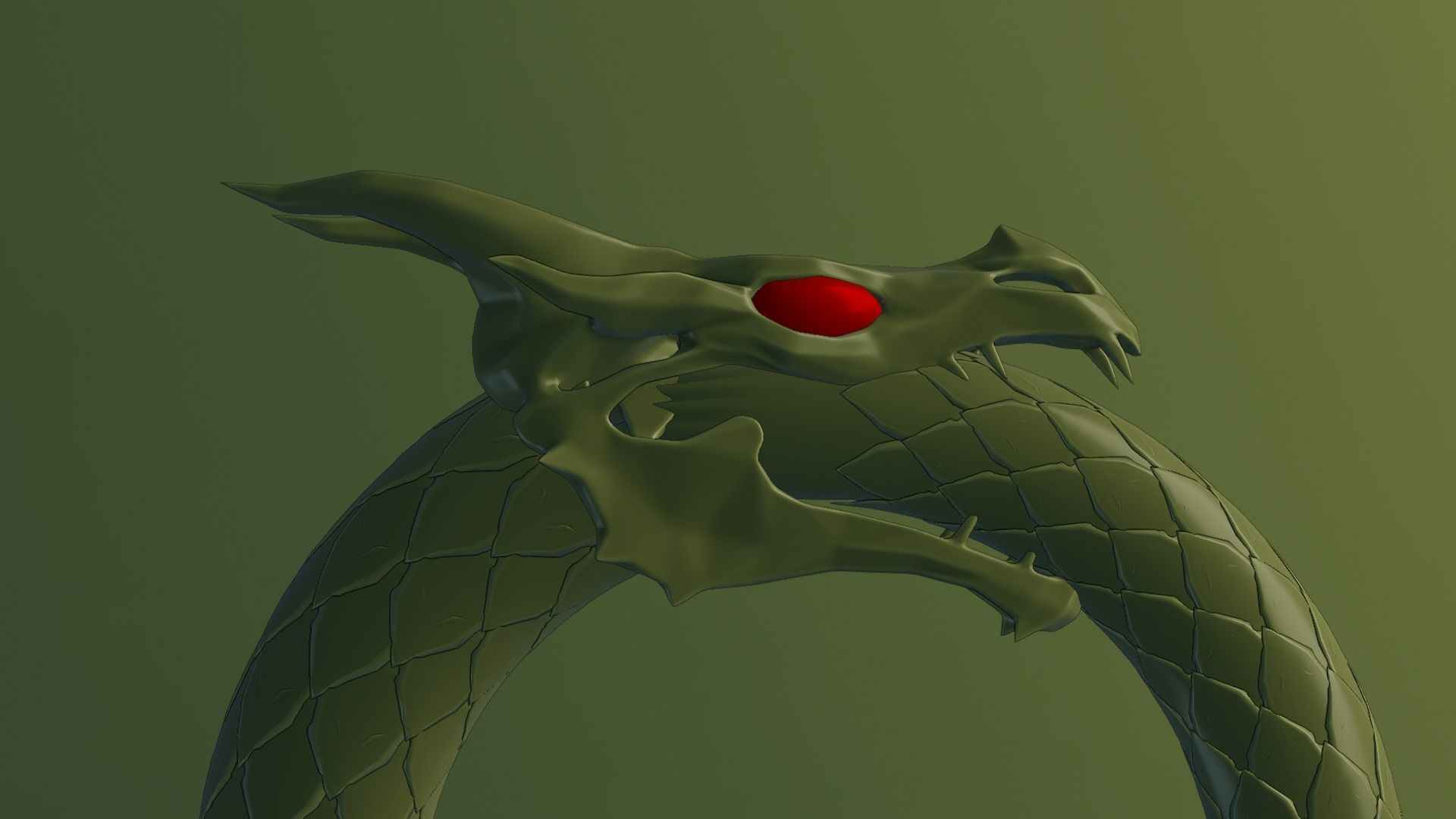Dragon ring golden 3D model_56