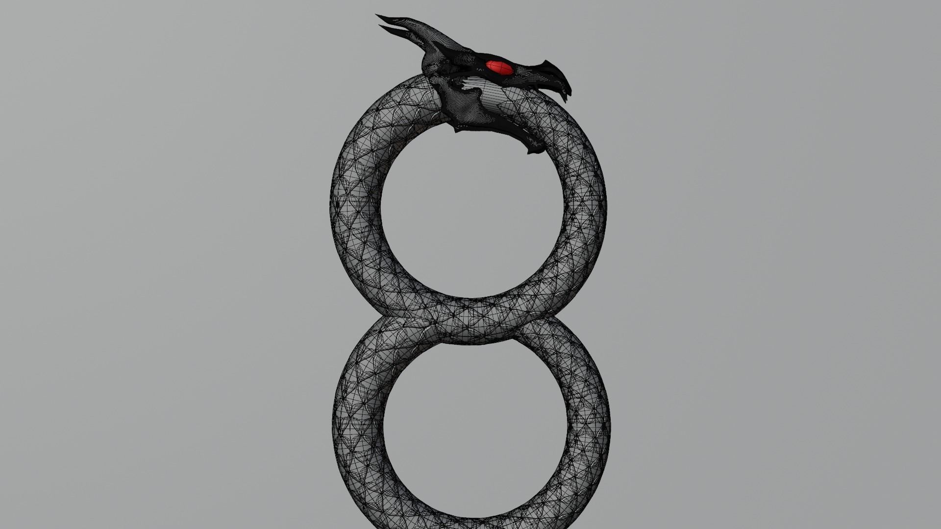 Dragon ring golden 3D model_60