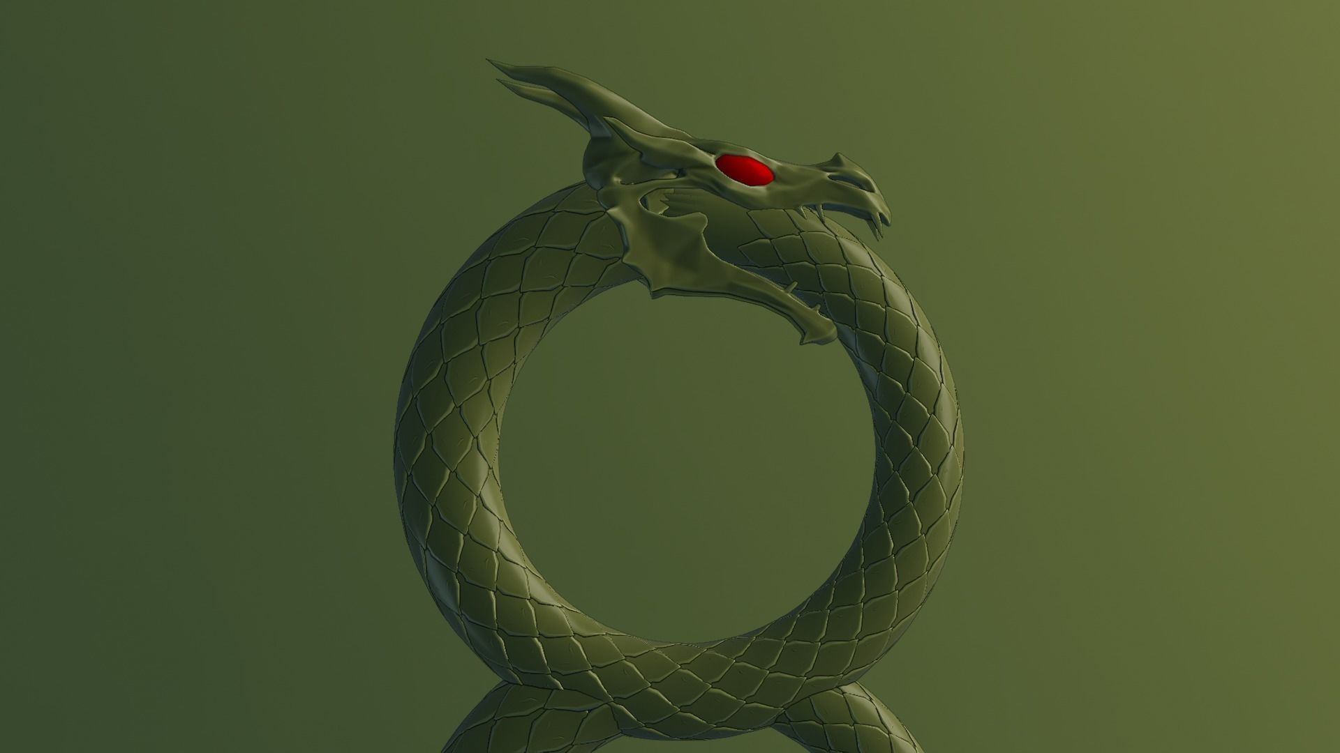 Dragon ring golden 3D model_57