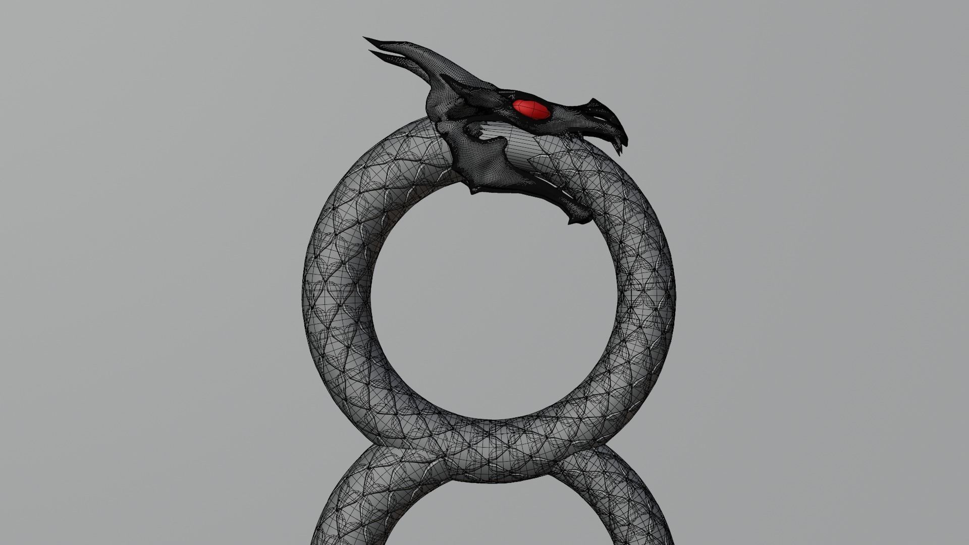 Dragon ring golden 3D model_63