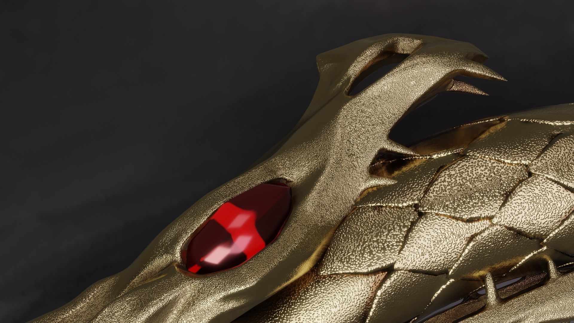 Dragon ring golden 3D model_9