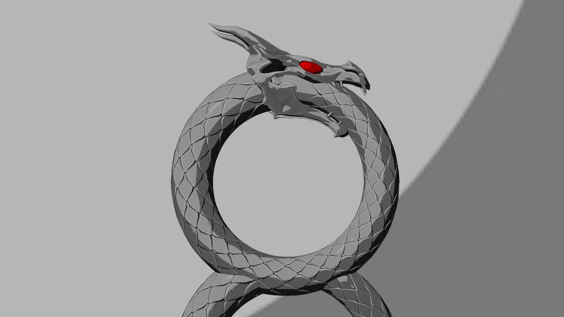 Dragon ring golden 3D model_39