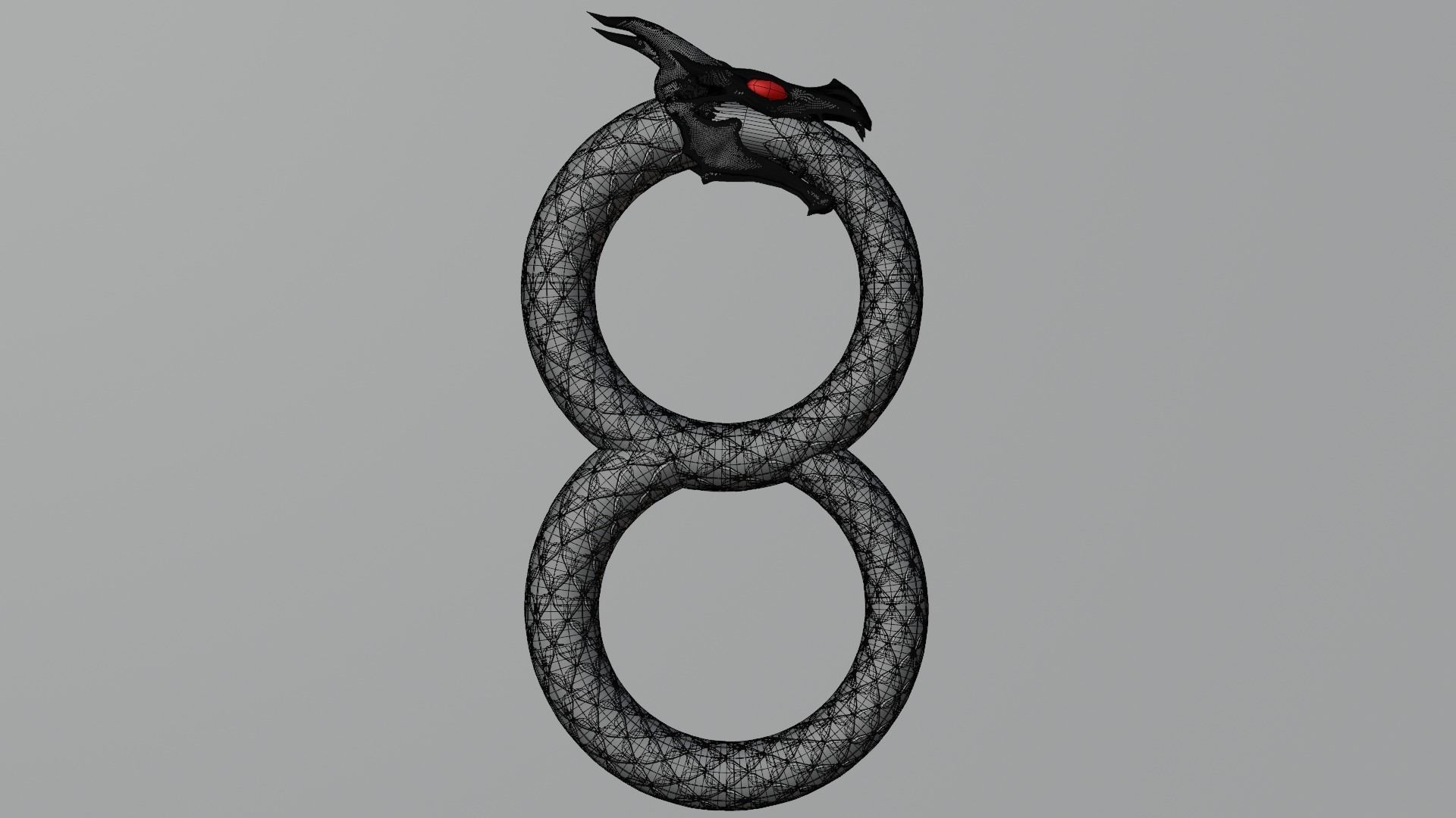 Dragon ring golden 3D model_70