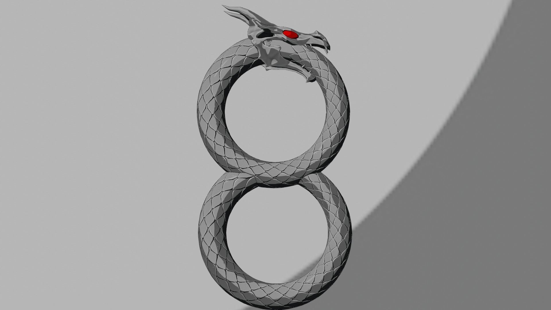 Dragon ring golden 3D model_31