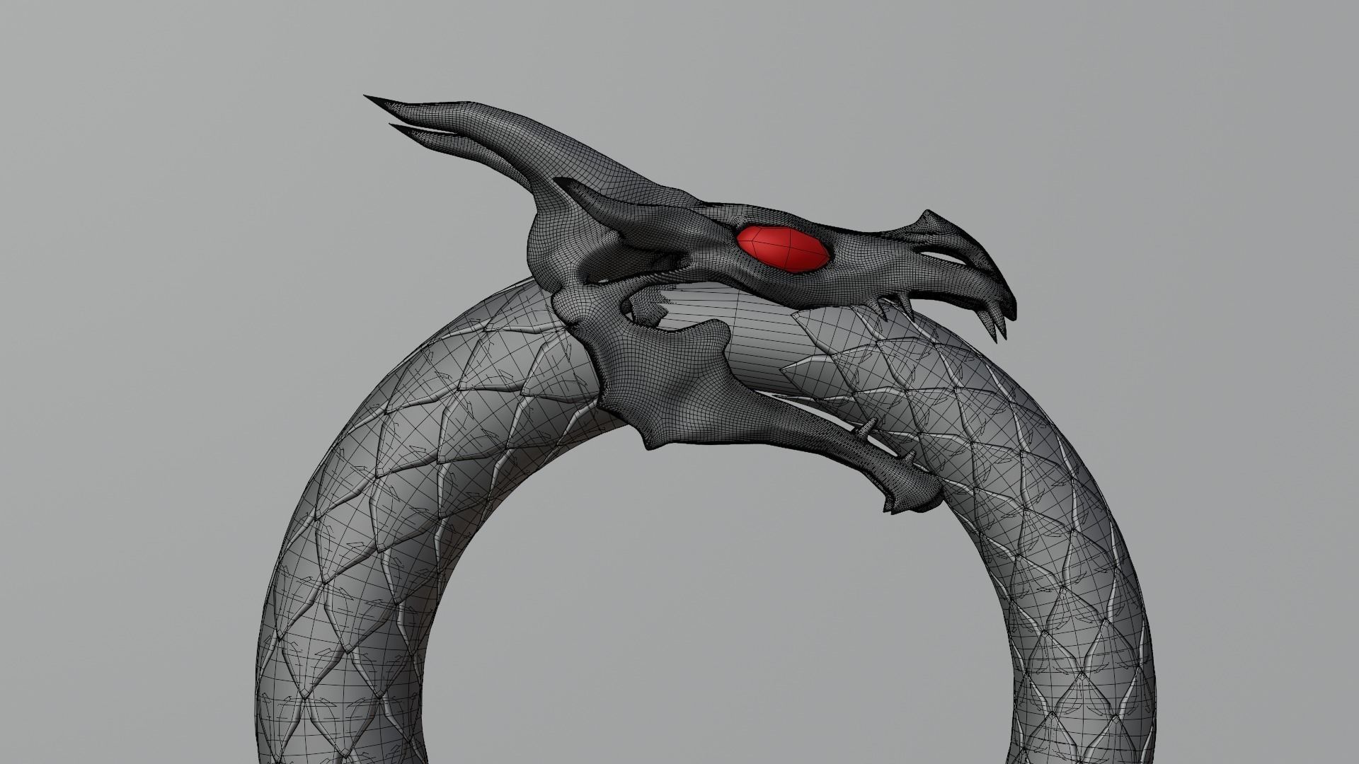 Dragon ring golden 3D model_69