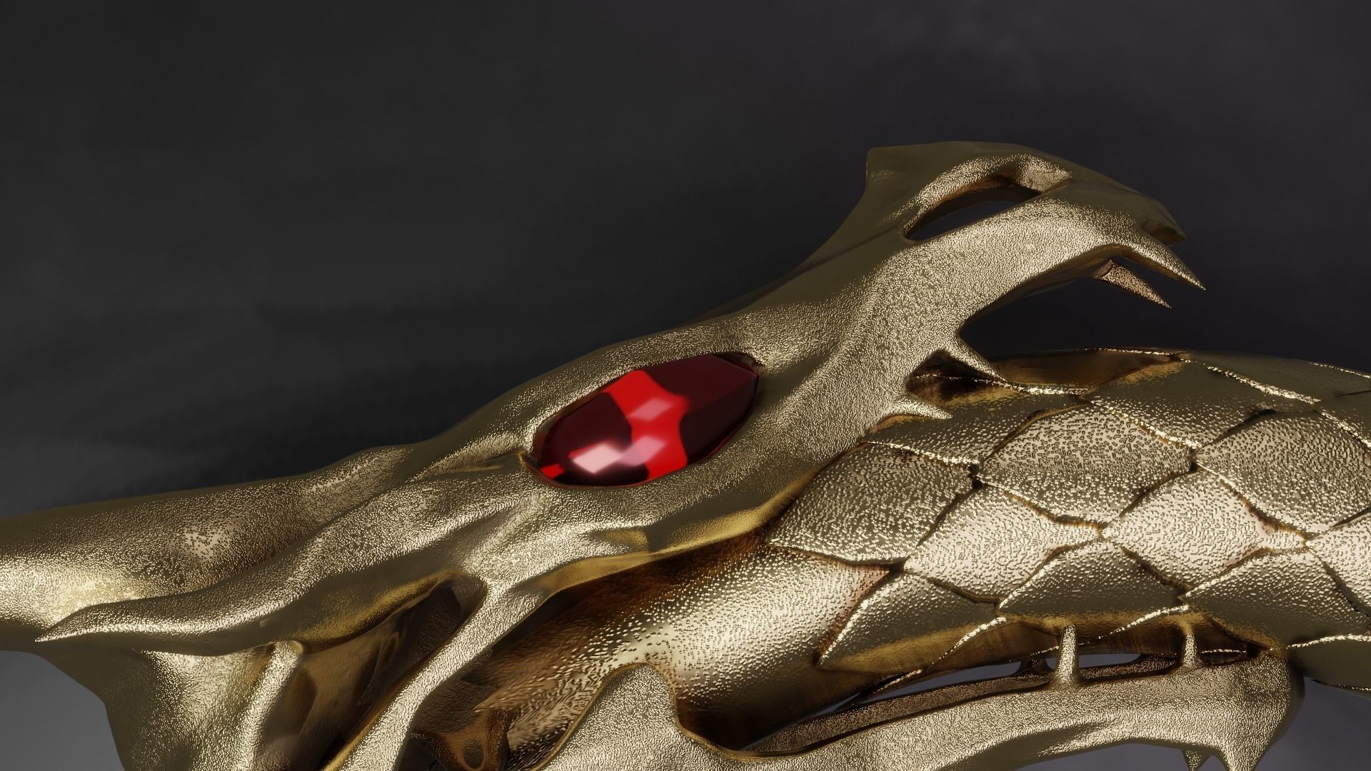 Dragon ring golden 3D model_23