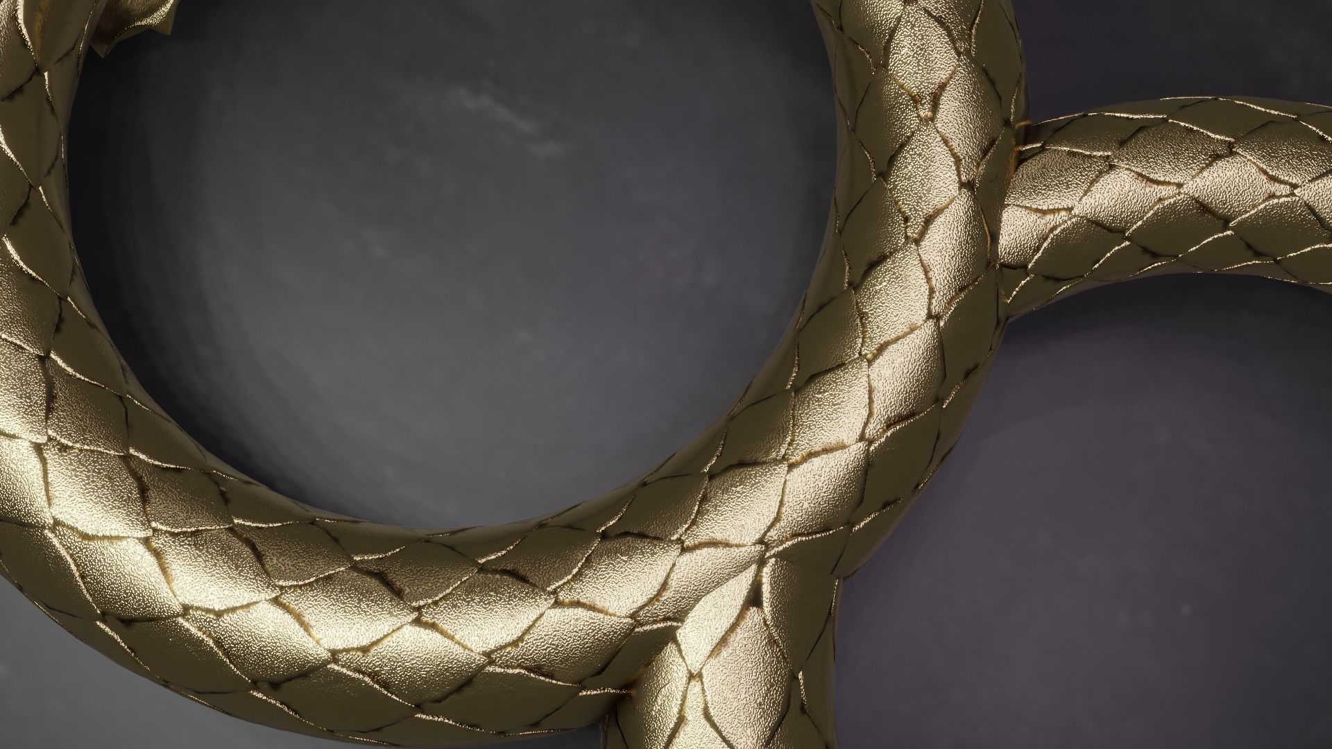 Dragon ring golden 3D model_16