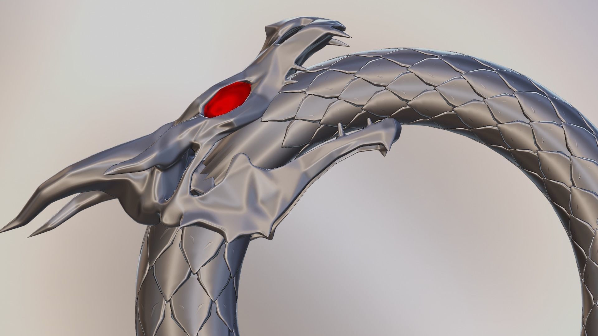 Dragon ring golden 3D model_40