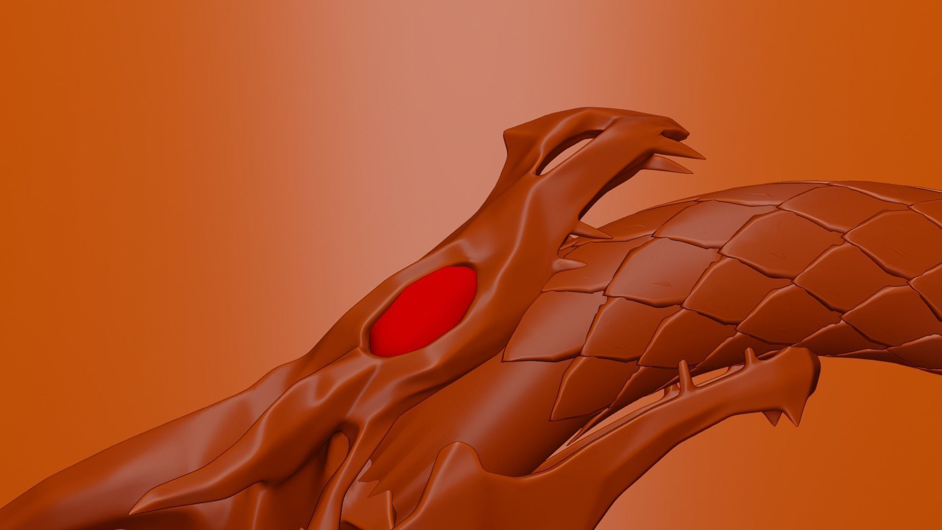 Dragon ring golden 3D model_44