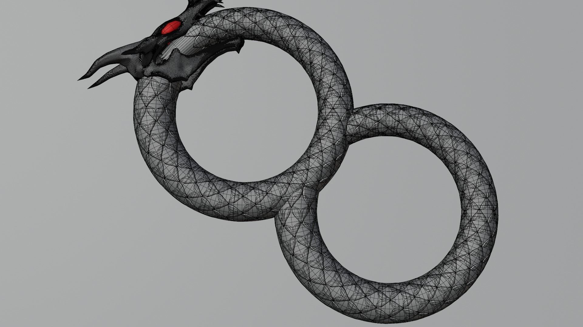 Dragon ring golden 3D model_74