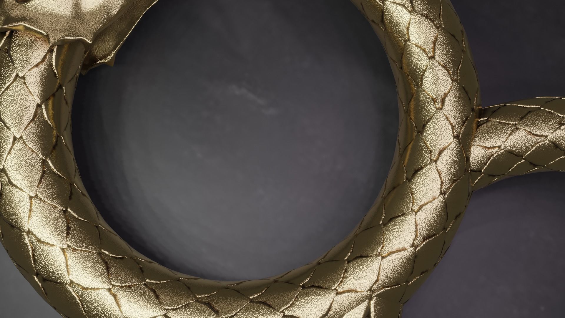 Dragon ring golden 3D model_18