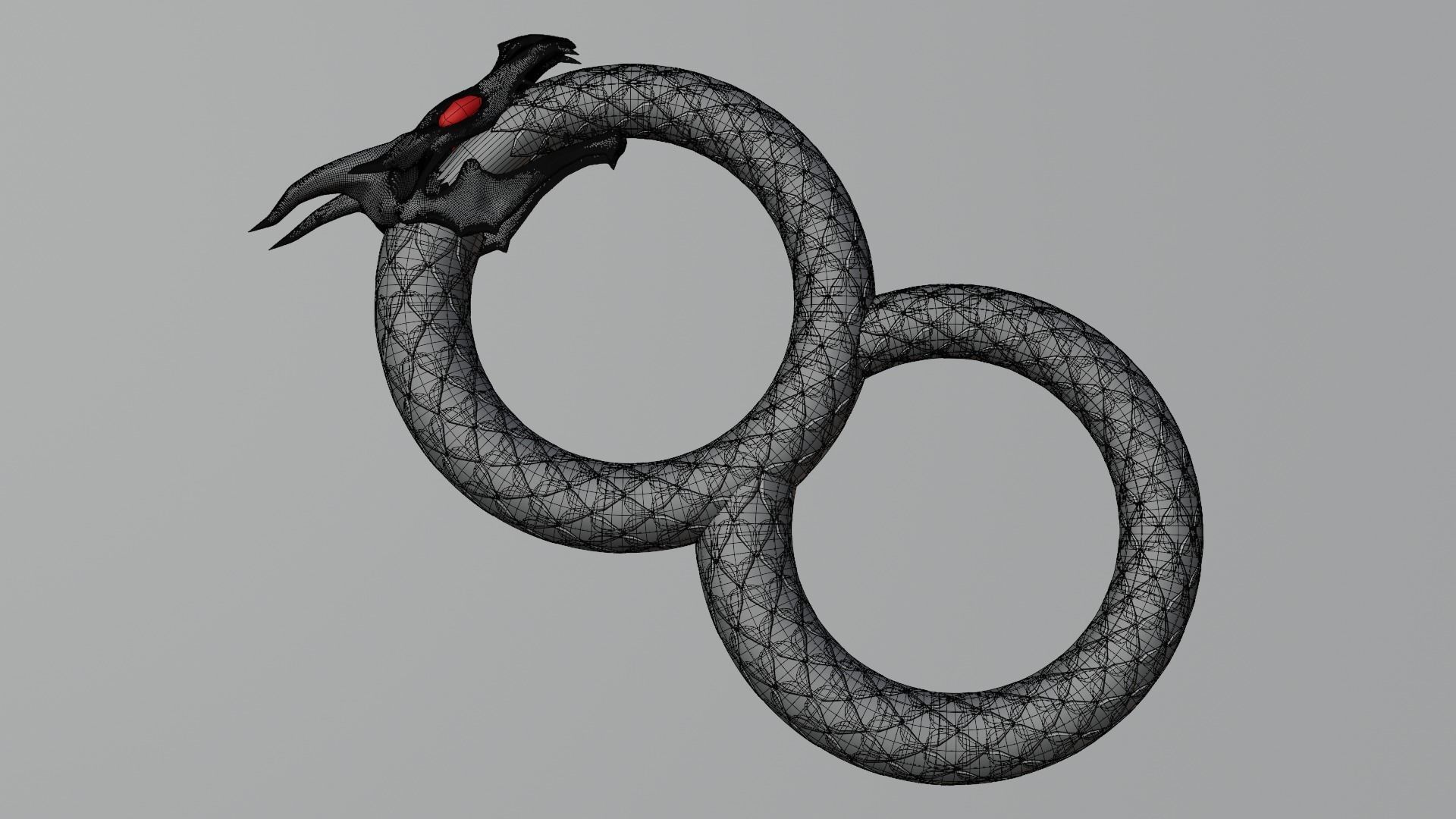 Dragon ring golden 3D model_72