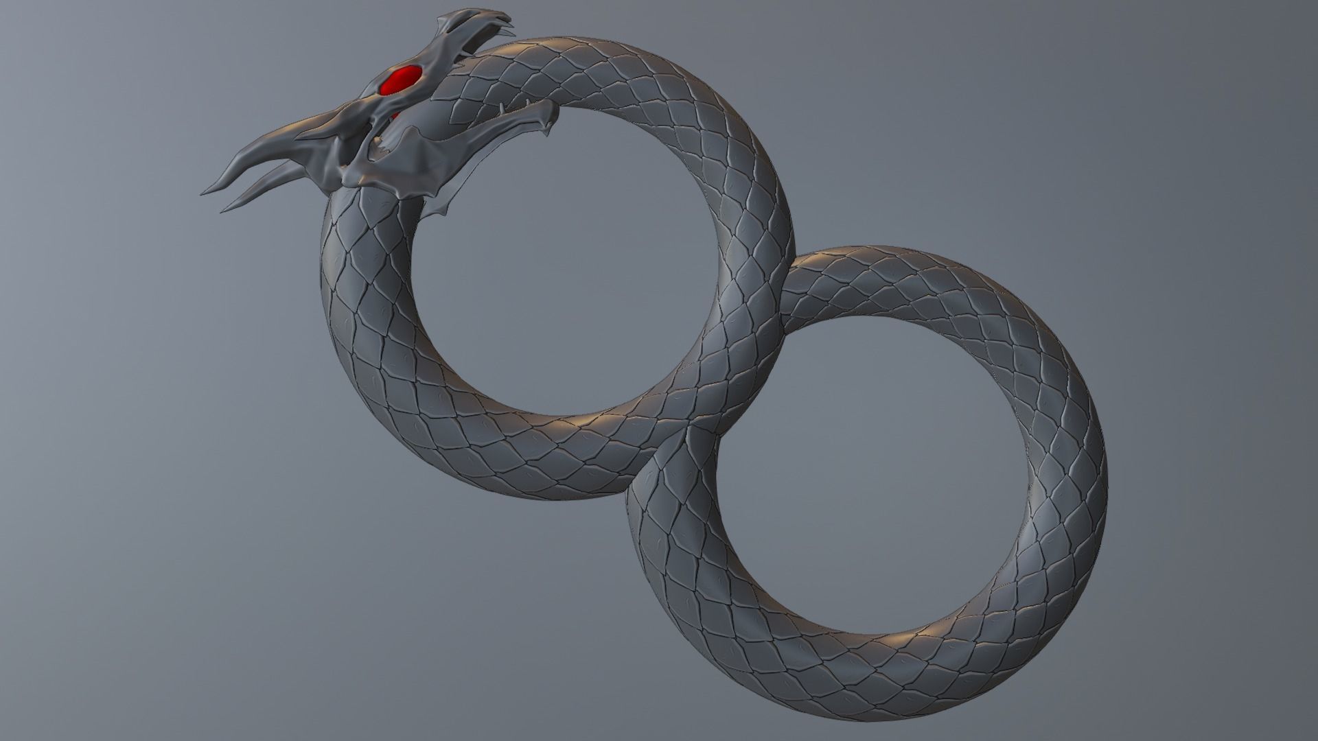 Dragon ring golden 3D model_45