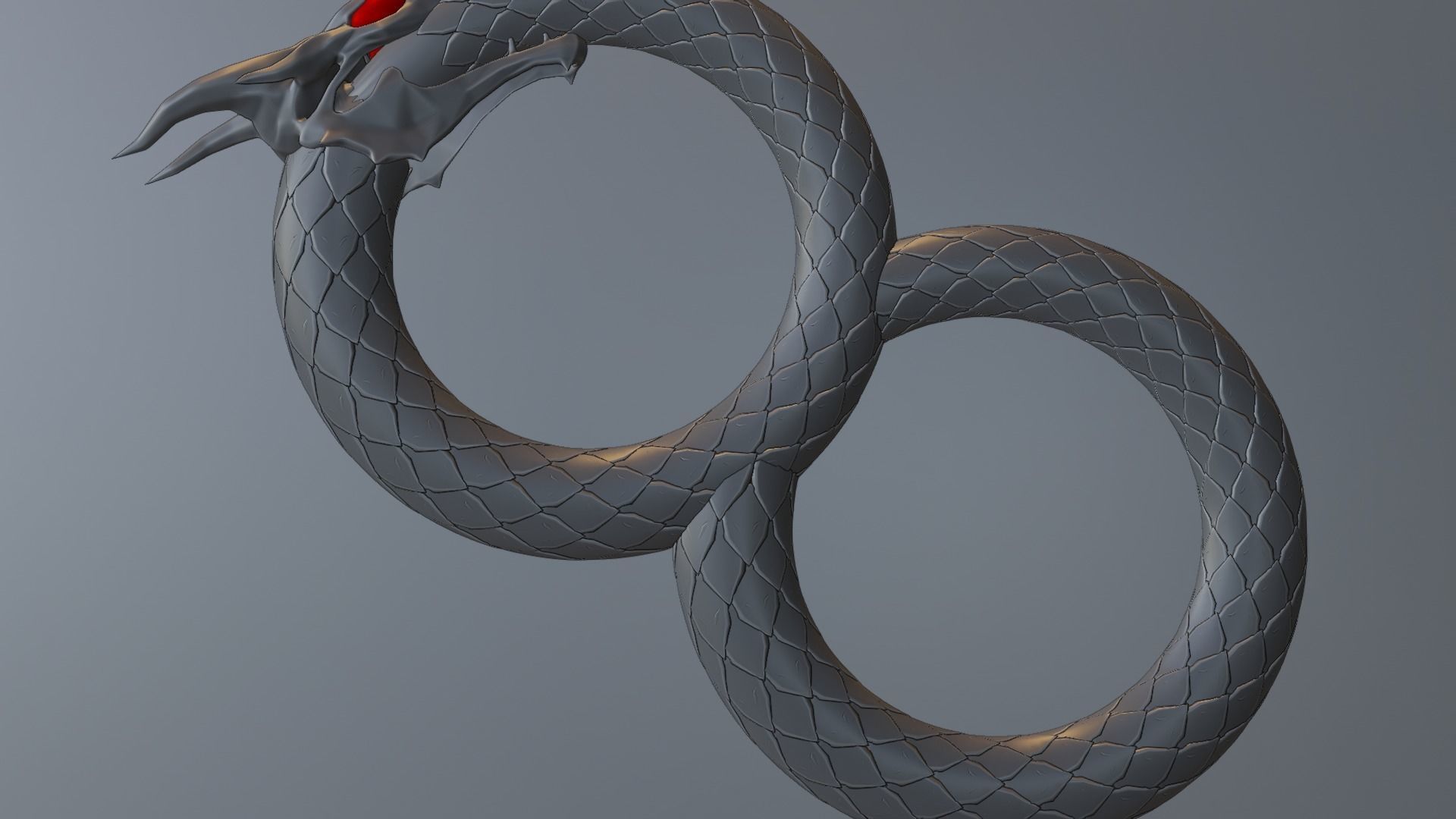 Dragon ring golden 3D model_41