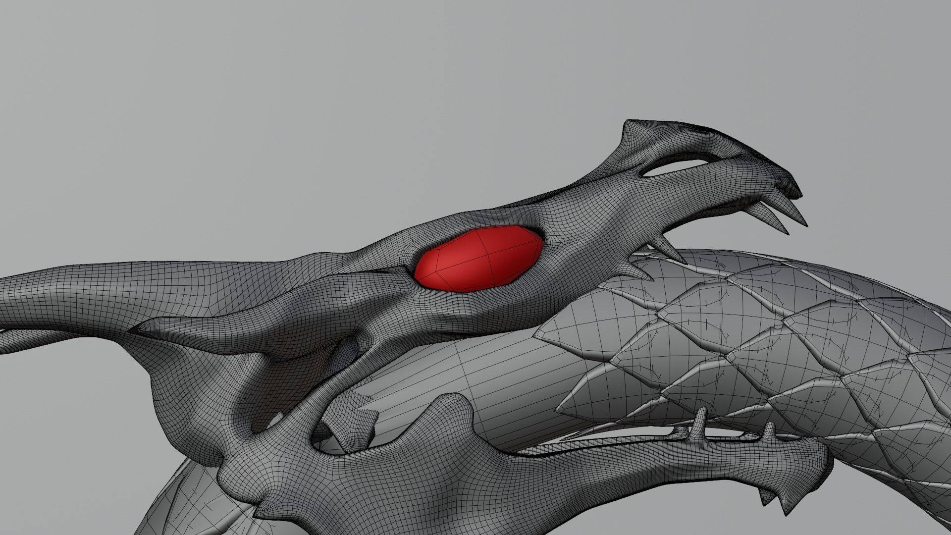 Dragon ring golden 3D model_64