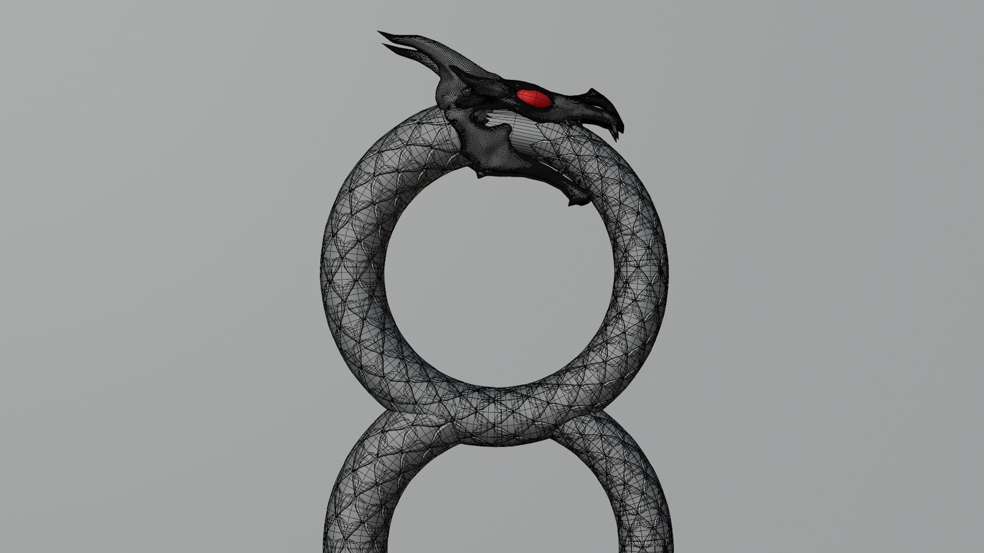 Dragon ring golden 3D model_61