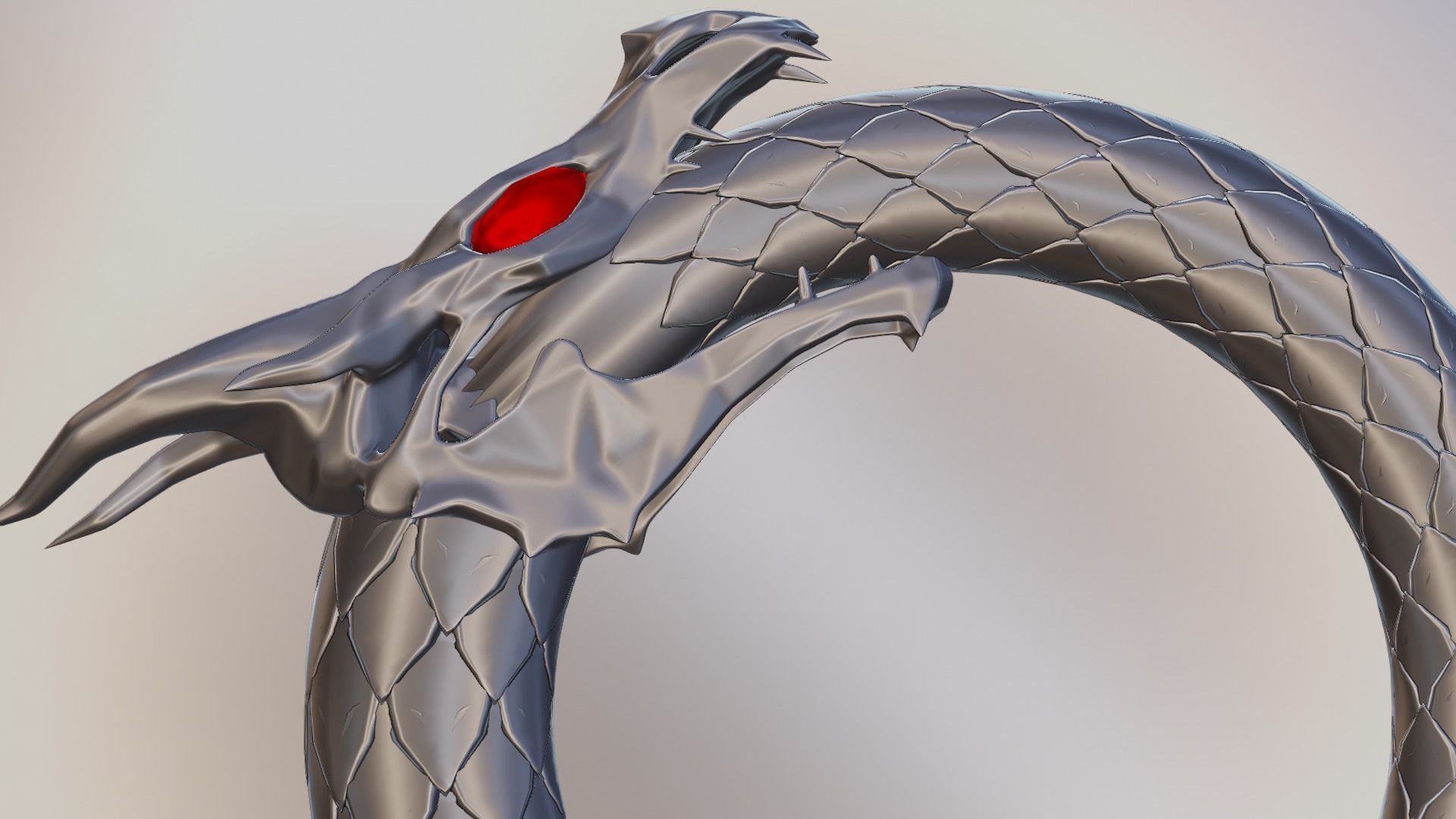 Dragon ring golden 3D model_49