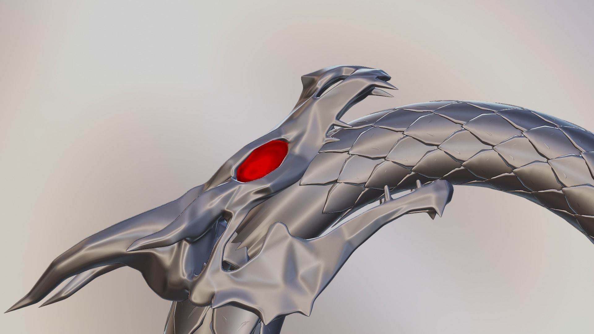Dragon ring golden 3D model_47