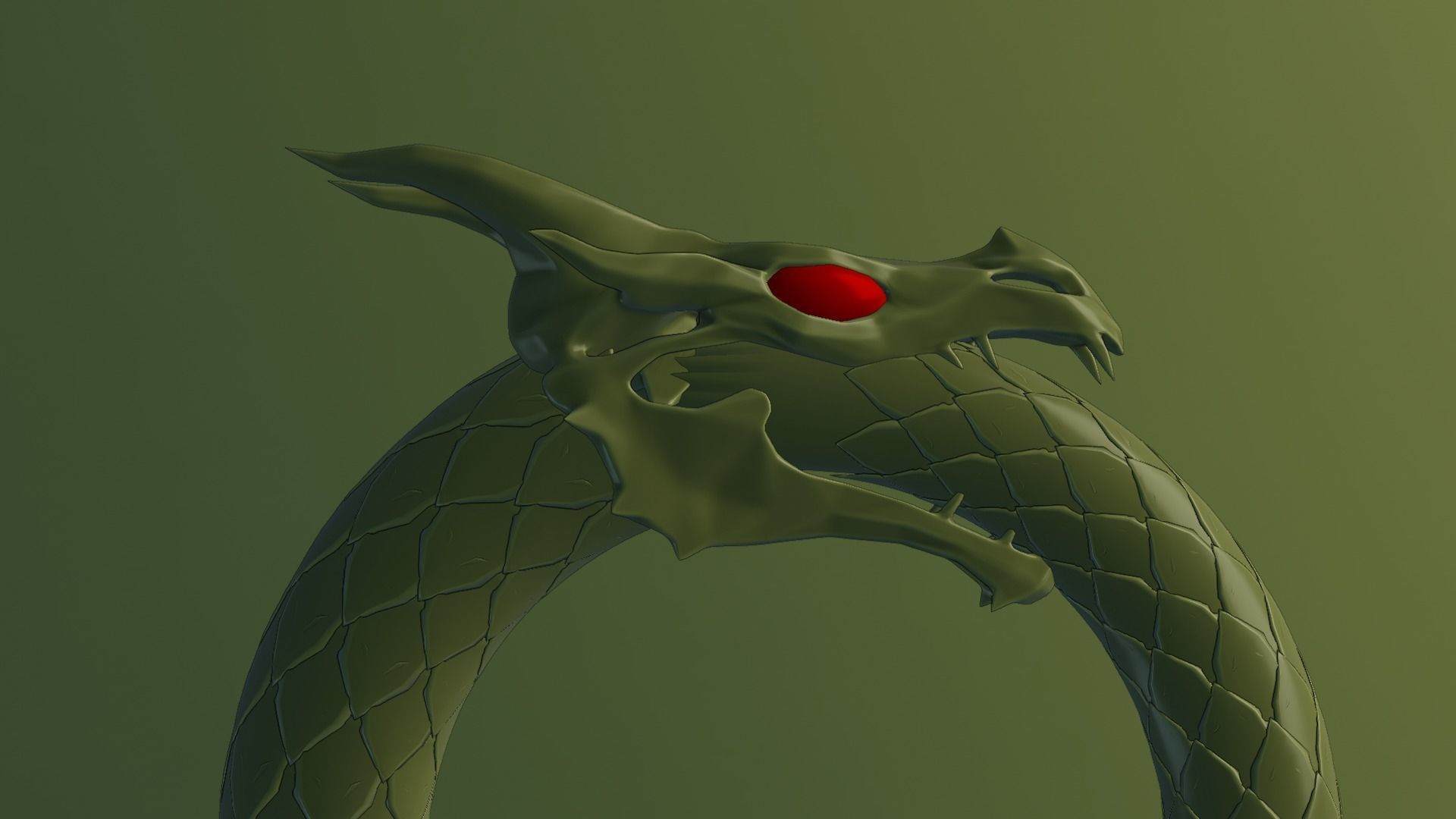 Dragon ring golden 3D model_51