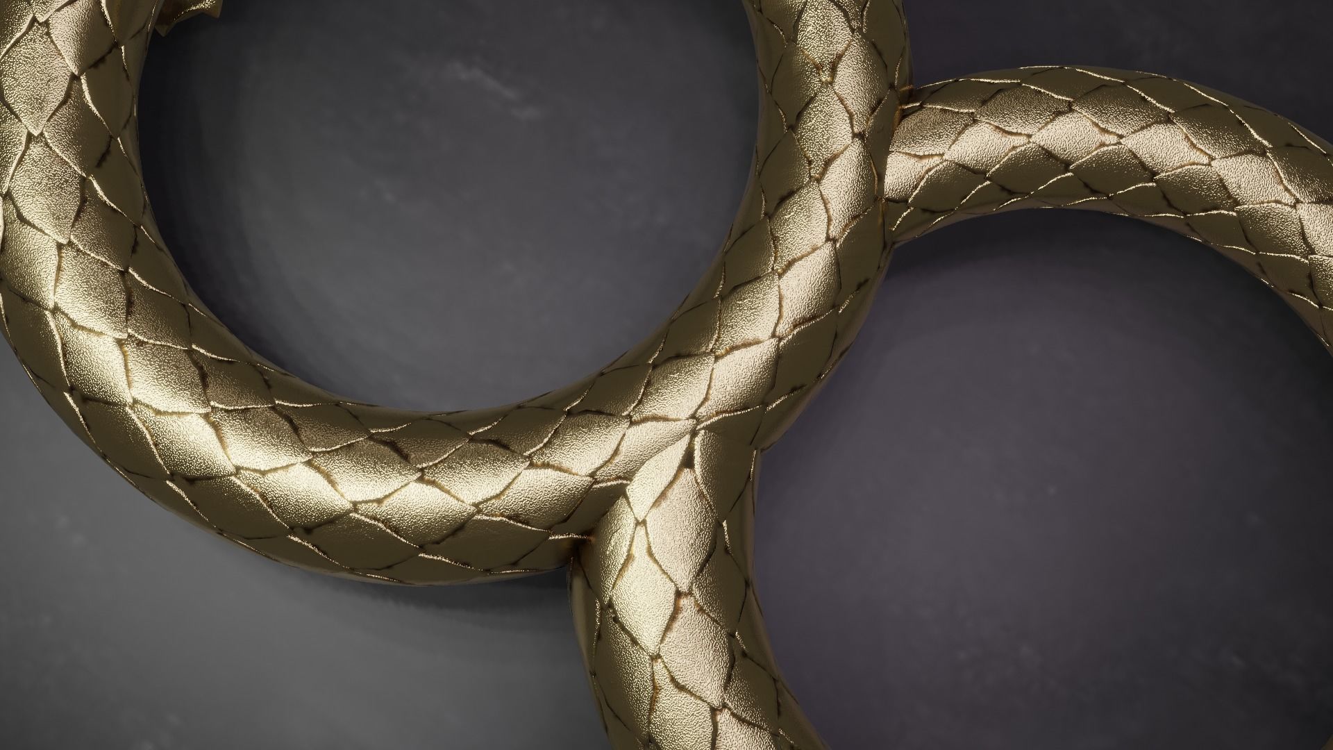 Dragon ring golden 3D model_8