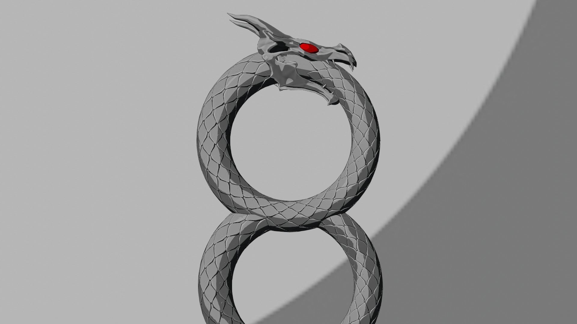 Dragon ring golden 3D model_59