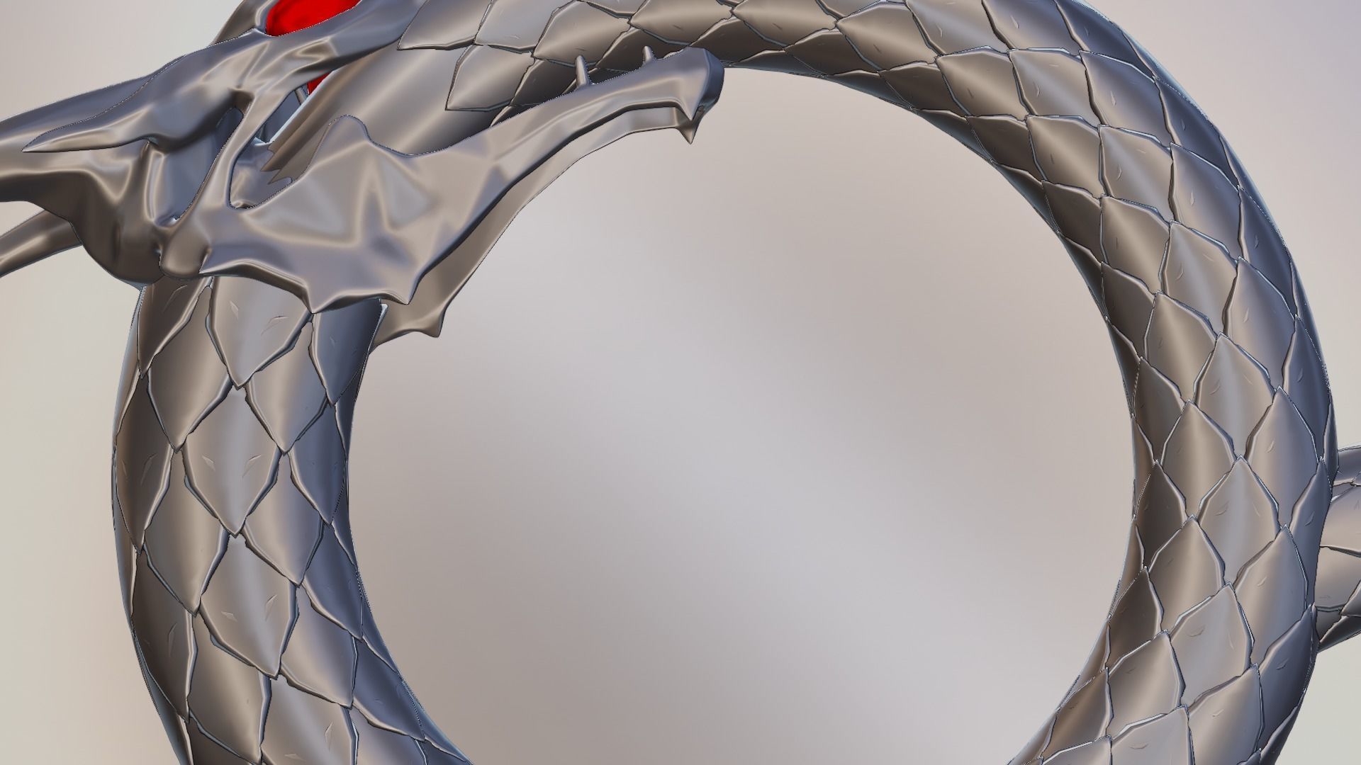 Dragon ring golden 3D model_46