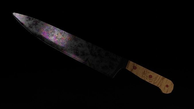 Galvanised Knife Low-poly 3D model