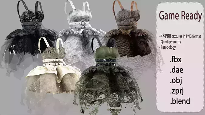 Low Poly Dress Low-poly 3D model