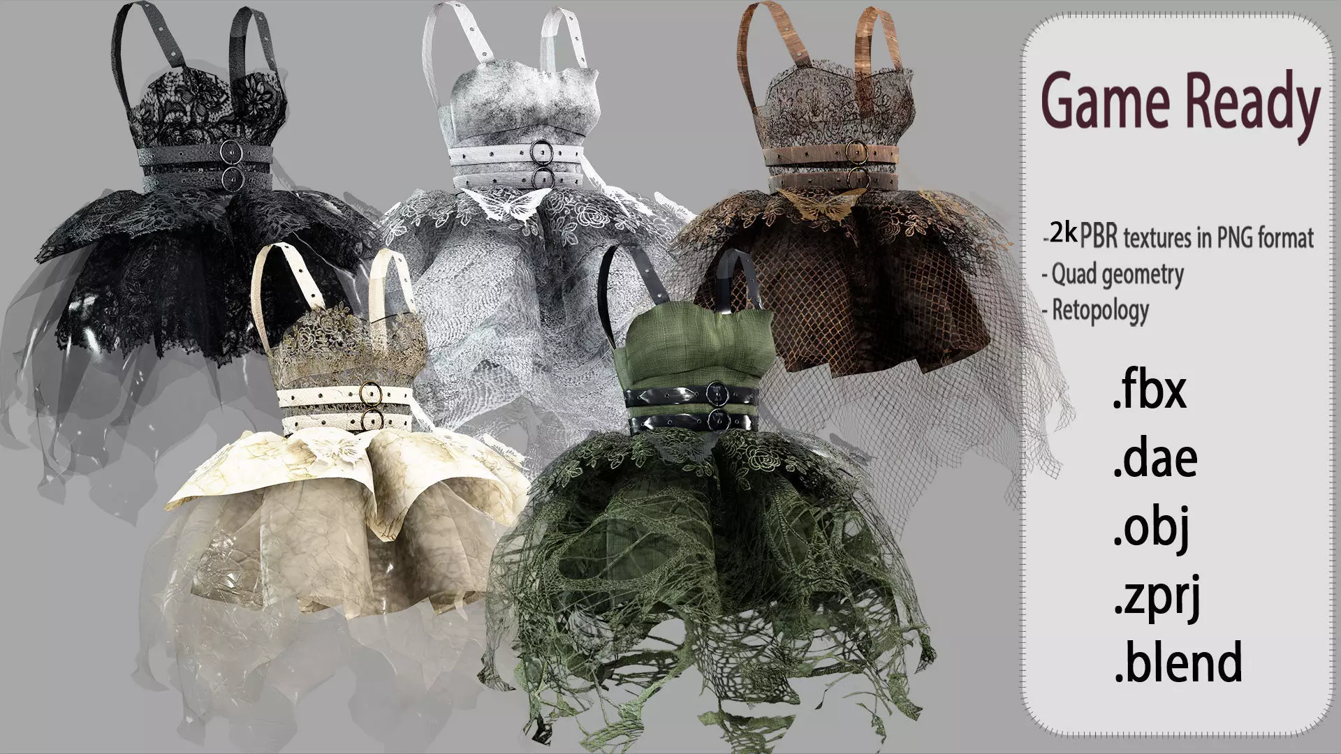 Low Poly Dress Low-poly 3D model
