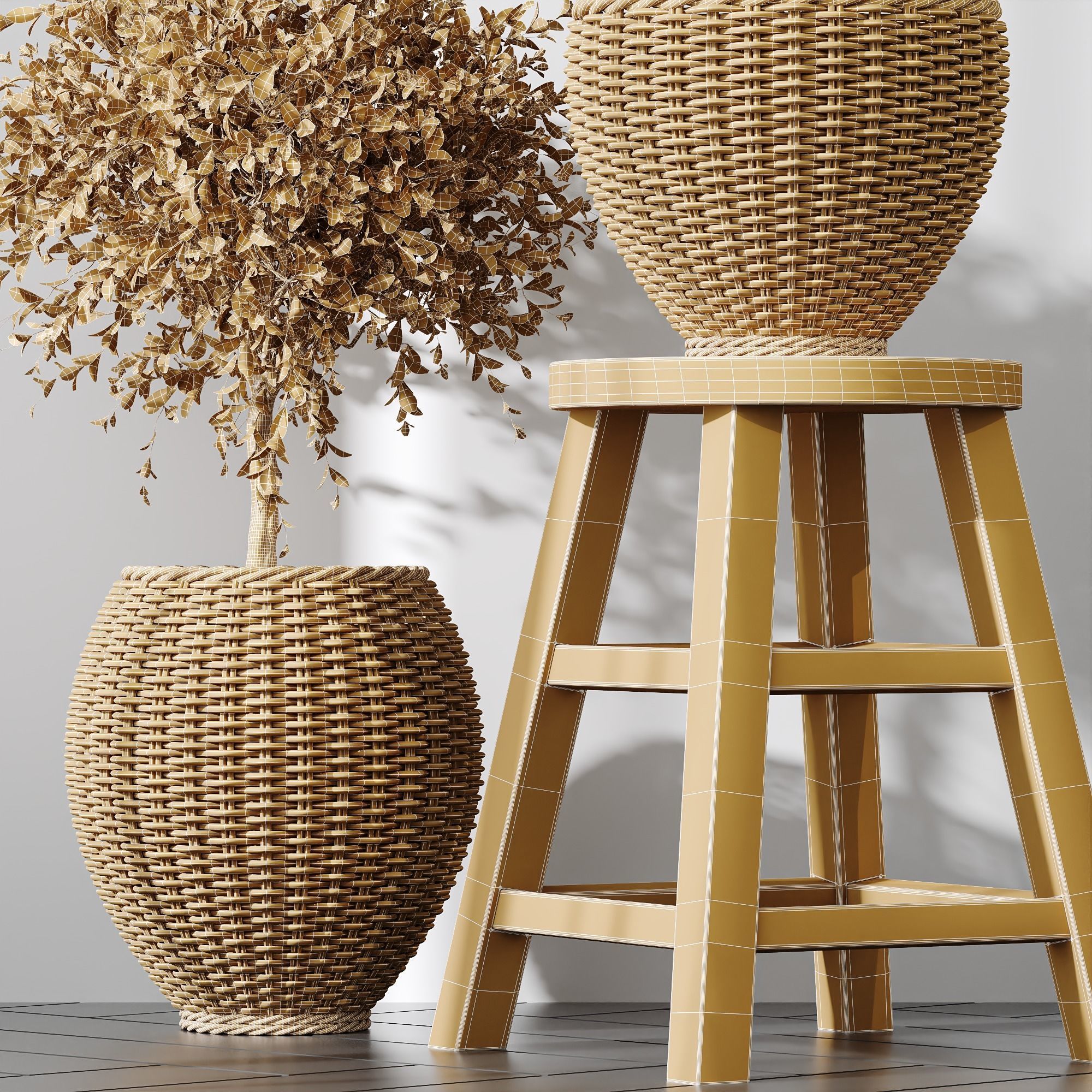 HQ Plants Mission Olive Tree Indoor Vase Set004 3D model_3