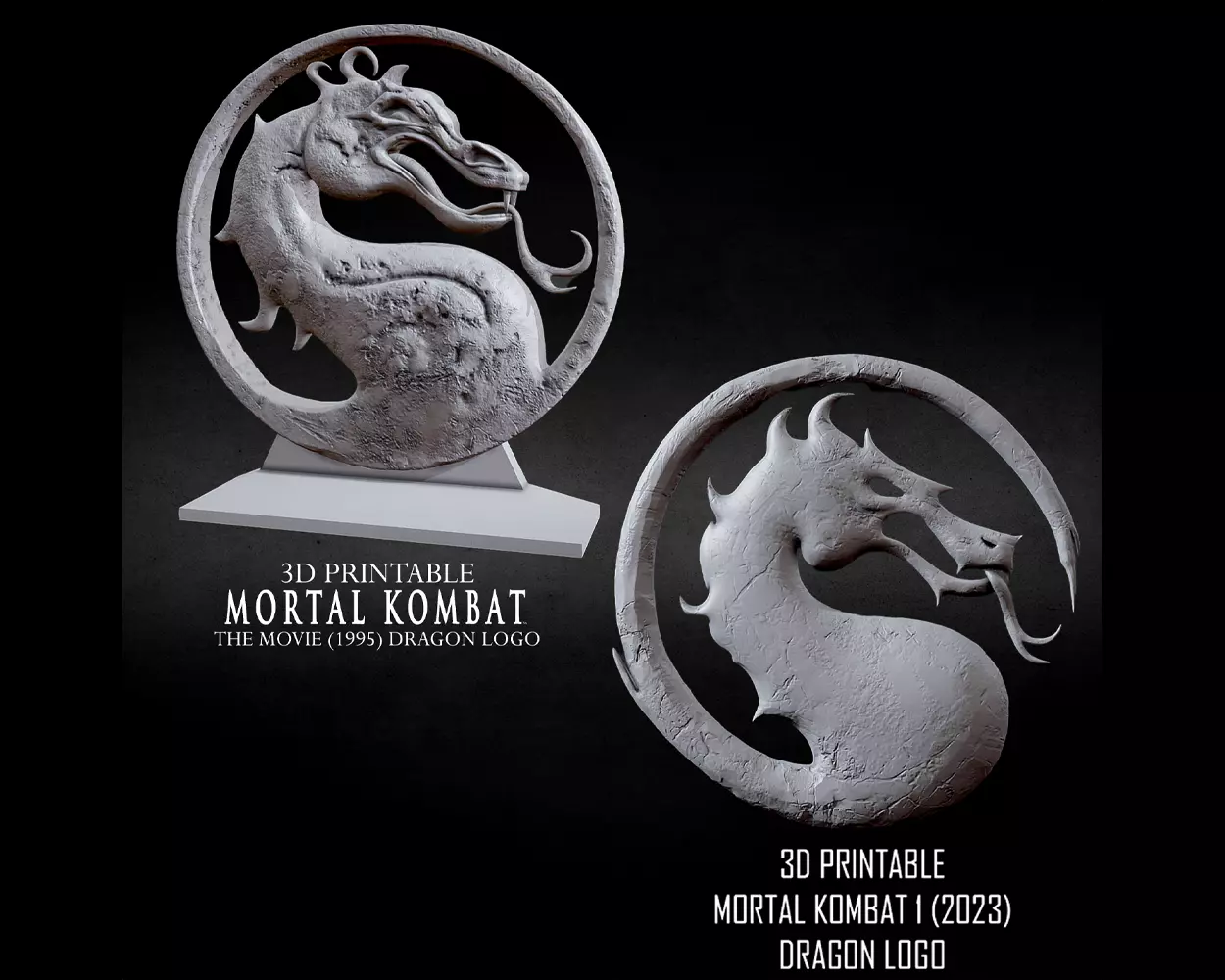 3D PRINTABLE MORTAL KOMBAT 1995 POSTER AND MK1 2023 DRAGON LOGO 3D print model