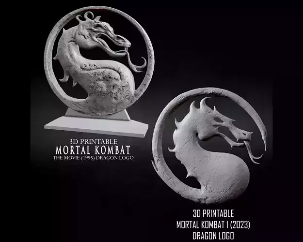 3D PRINTABLE MORTAL KOMBAT 1995 POSTER AND MK1 2023 DRAGON LOGO 3D print model