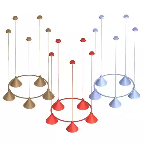 Zero Lumo Circle Pendant Light - Bold colors 3D model