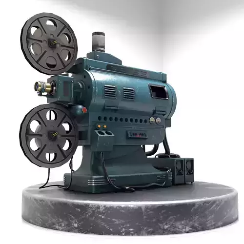 Old Film Reel Projector Gaming Asset Low-poly 3D model