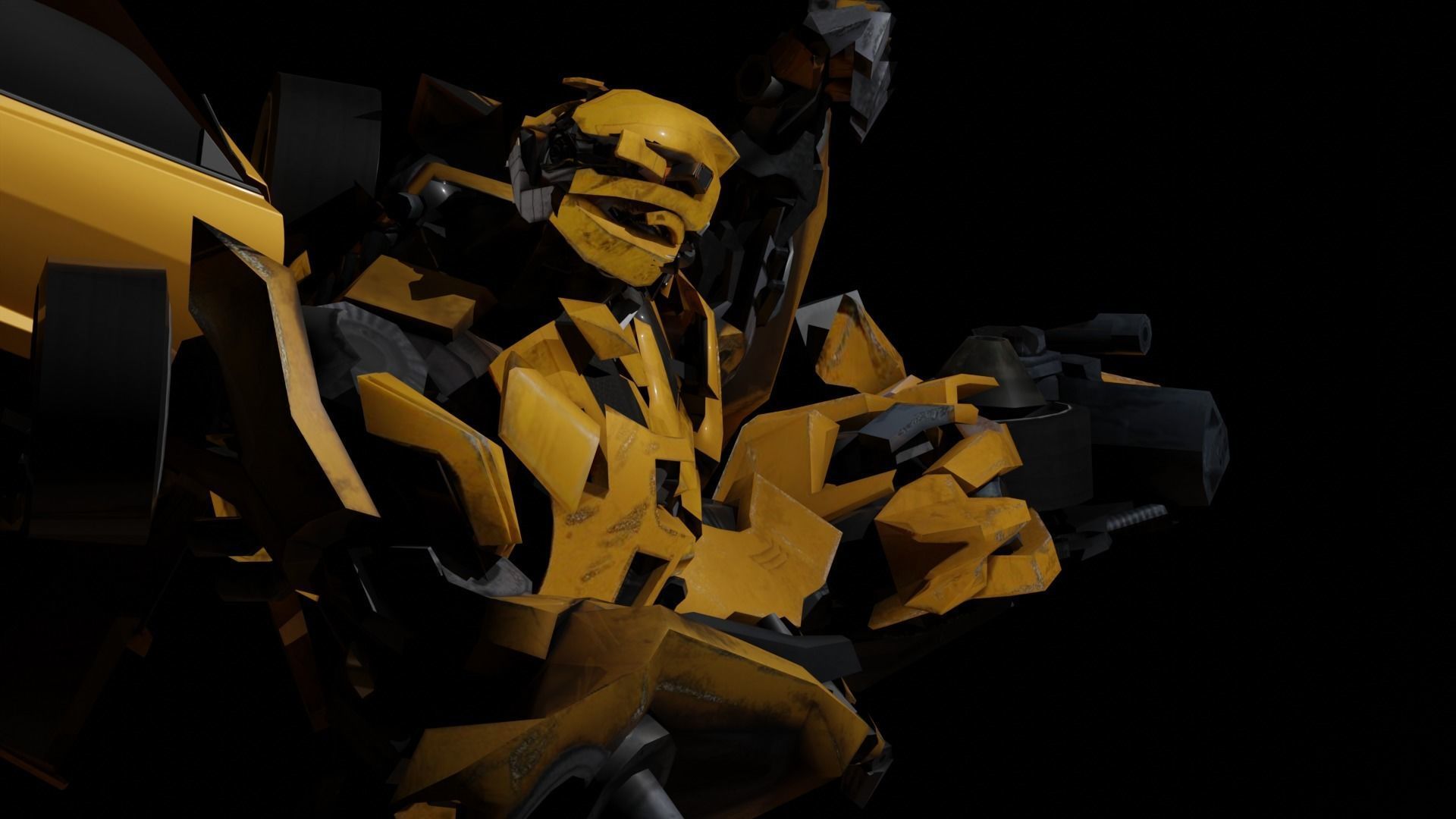 Bumblebee Transformer 3D model_4