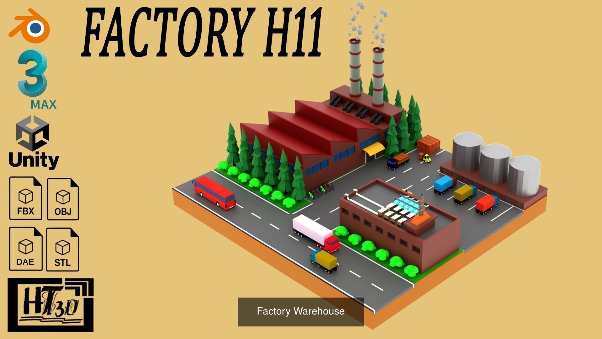 Factory Warehouse 3D Model Collection_2