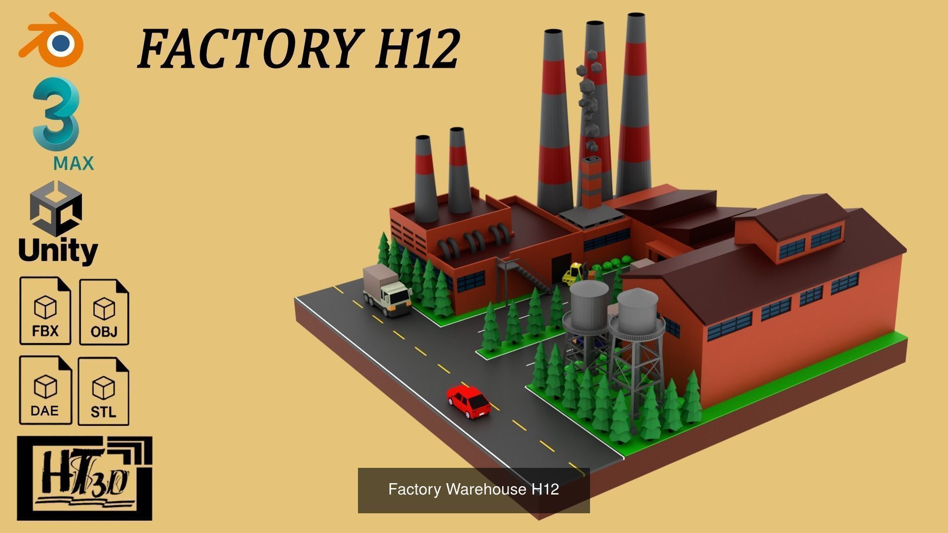Factory Warehouse 3D Model Collection_3