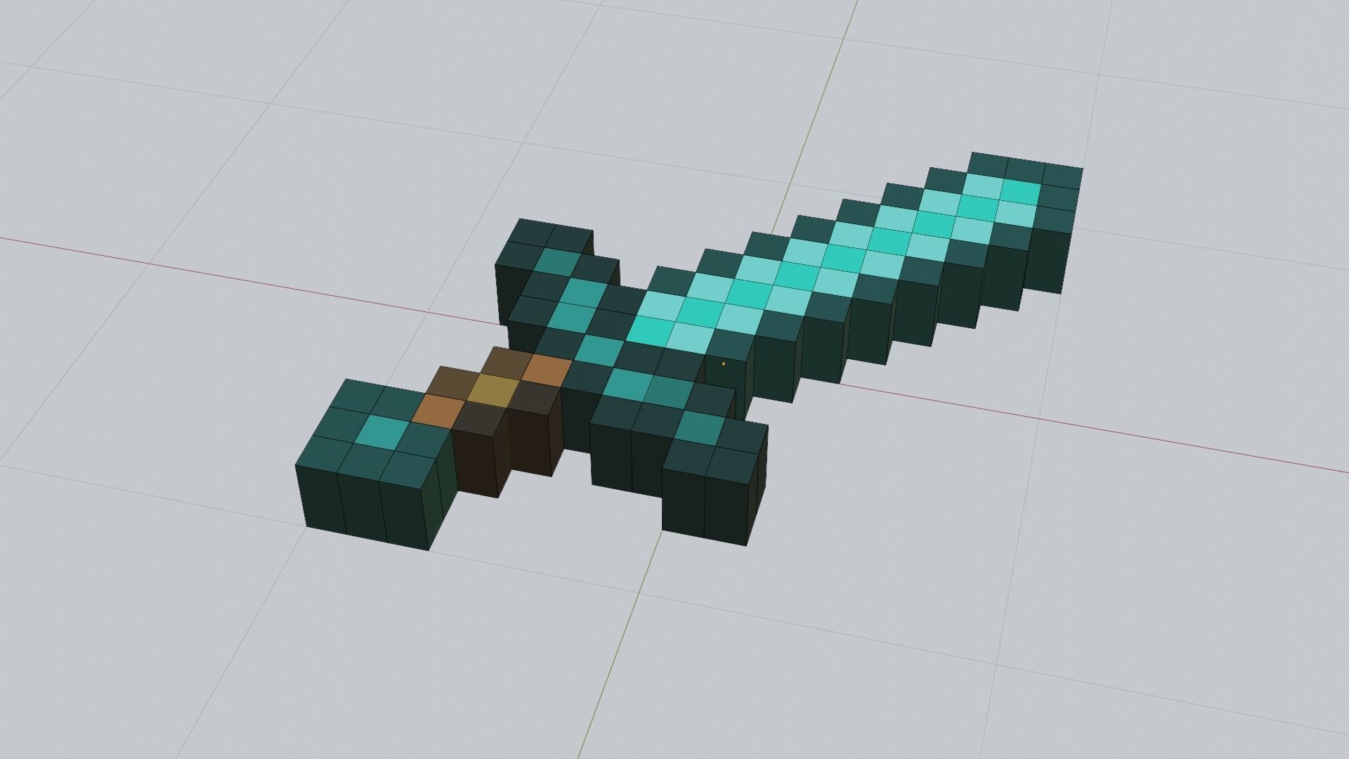 Minecraft Sword 3D model 3D model_3