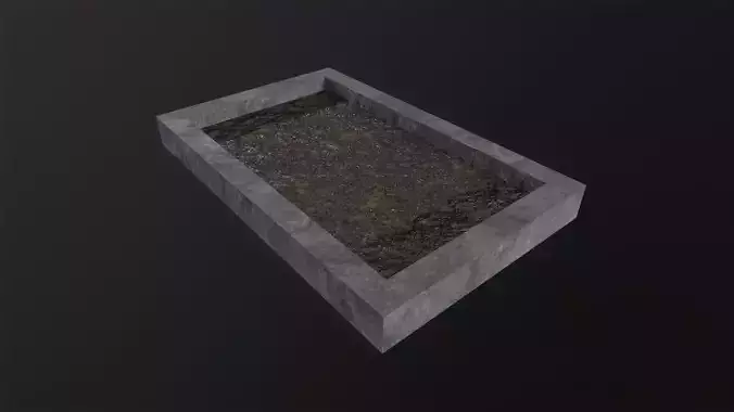 square garden 3D Model Low-poly 3D model