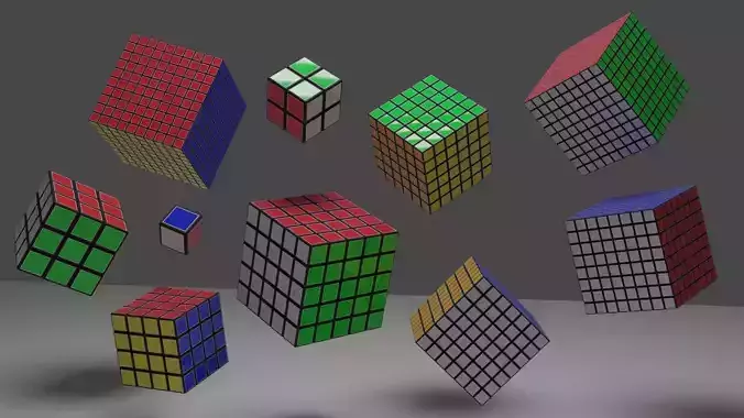 Rubiks Cube Collection Free low-poly 3D model