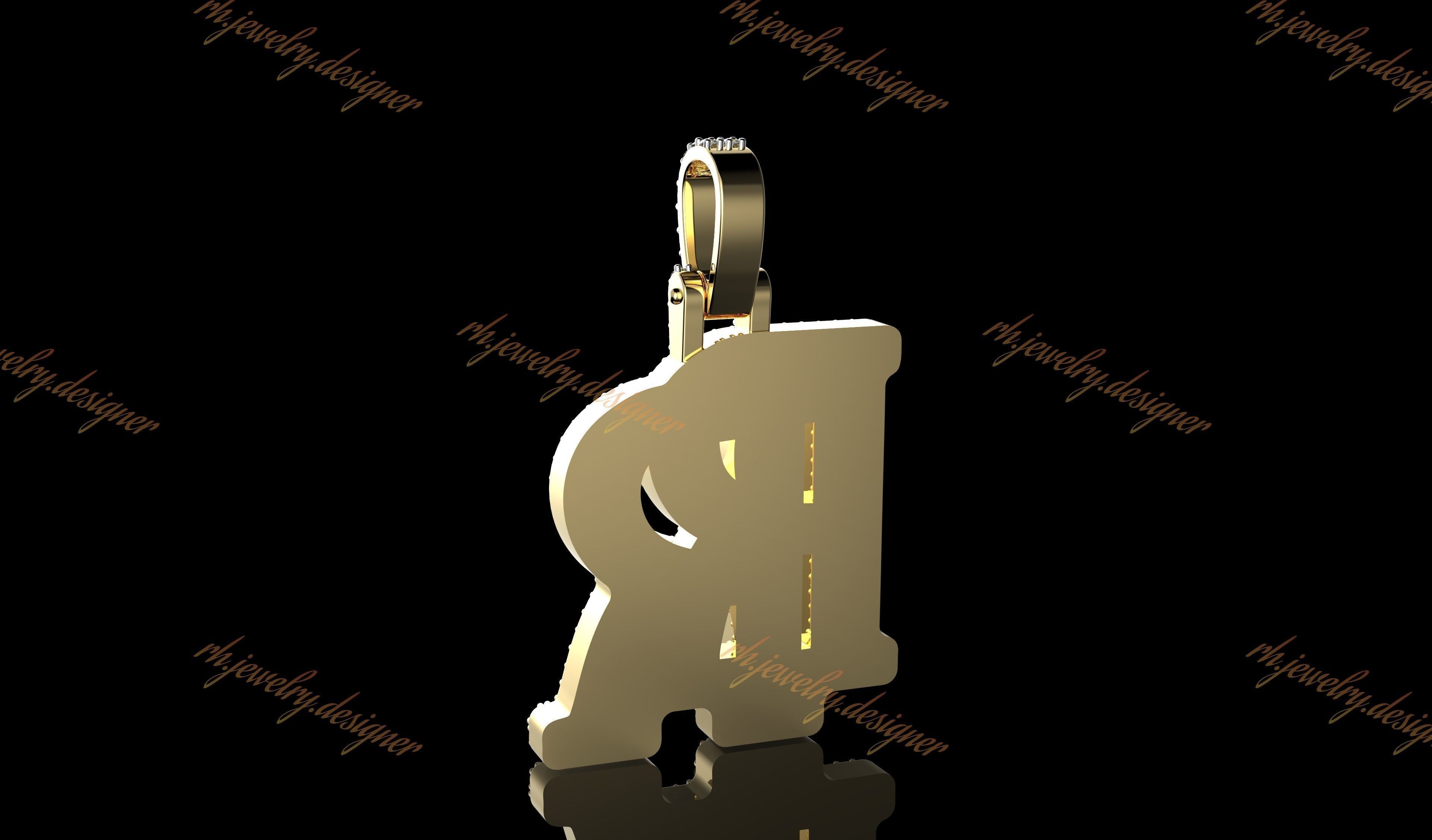 Gold N1077 3D print model_3