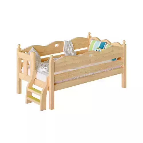Childrens bed with removable sides Cradle made of solid beech