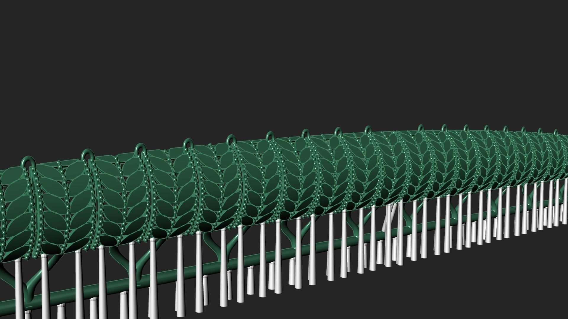 Necklace bracelet earrings wheat model fusion 3D print model_4