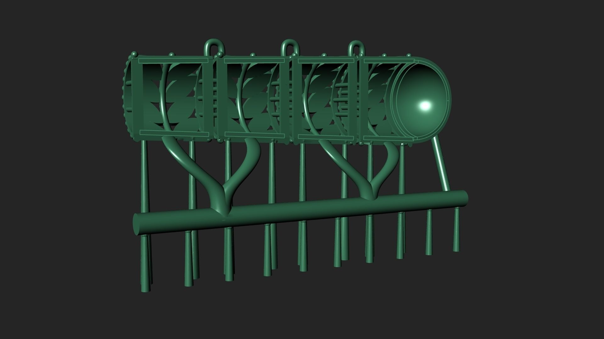 Necklace bracelet earrings wheat model fusion 3D print model_10