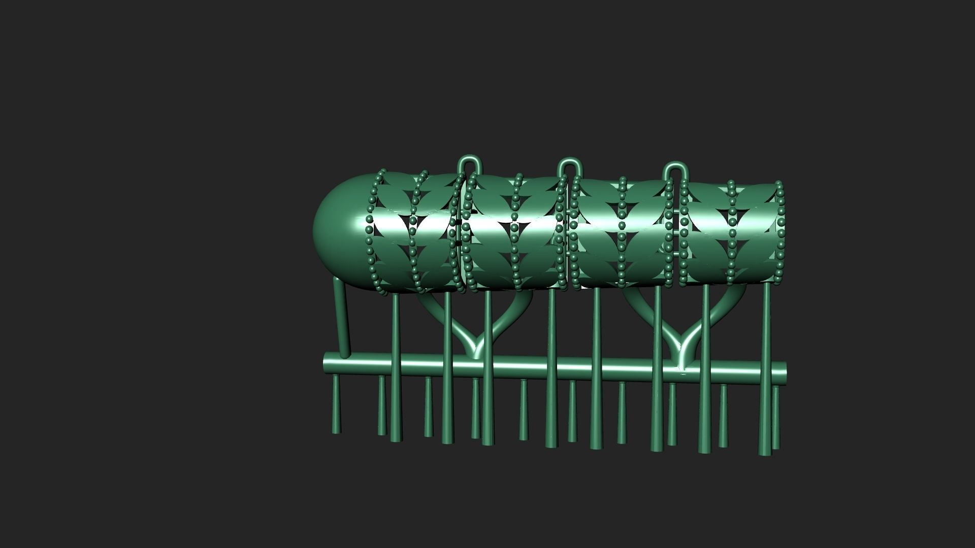 Necklace bracelet earrings wheat model fusion 3D print model_8