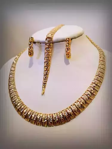 Necklace bracelet earrings wheat model fusion